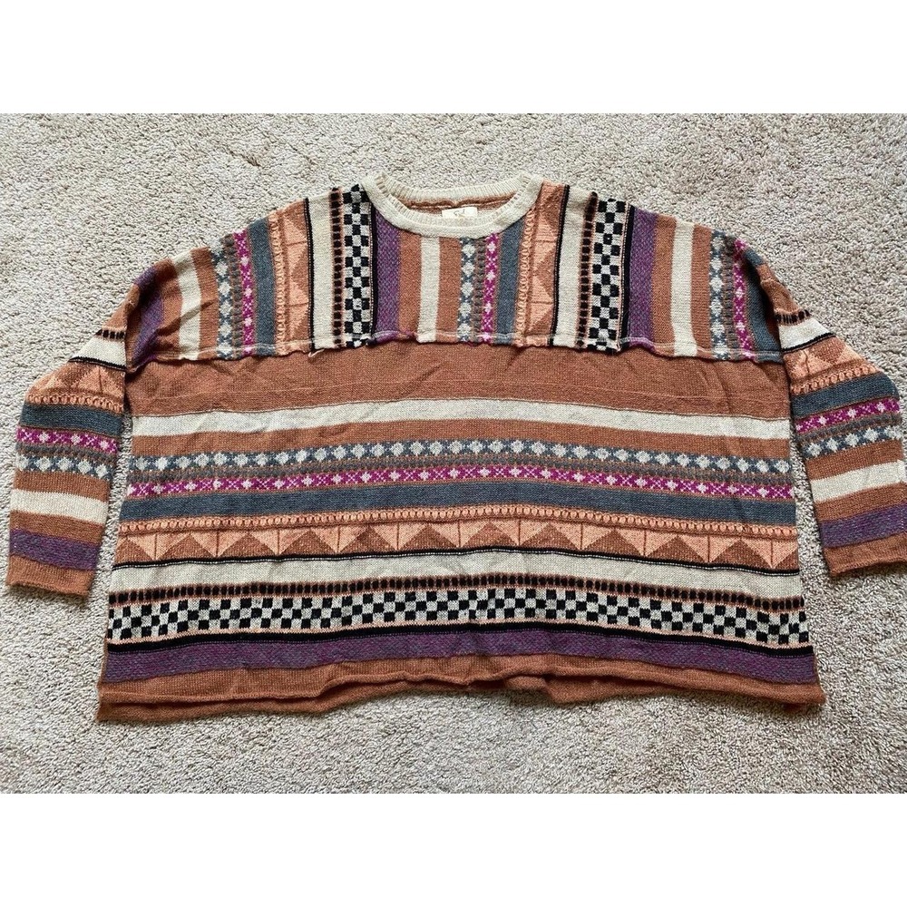 Easel Sweater Cabin Babe Wool Women Large Oversized Preppy sku45